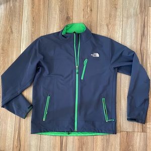 Men’s North Face Waterproof Apex Bionic Full Zip Jacket - Navy with green accent